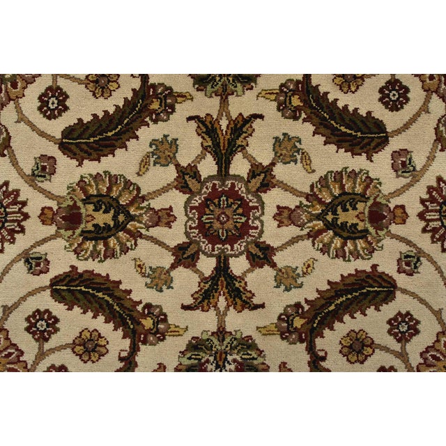 Agra Runner 3’11” X 11’11” Ivory Wool Traditional Hand-Knotted Oriental Rug For Sale - Image 9 of 13