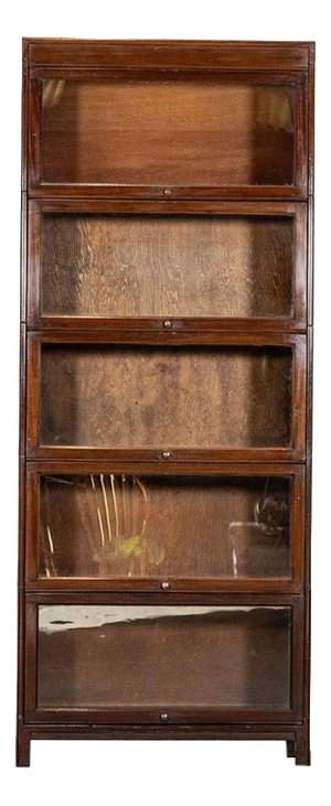 Large Gunn Glazed Sectional Bookcase in Mahogany, 1900