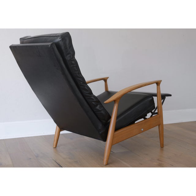Black 1950s MCM Milo Baughman for James Inc Reclining Lounge Chair For Sale - Image 8 of 18