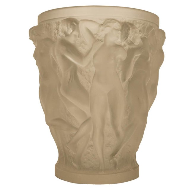Art Deco Rene Lalique Large Art Deco Opalescent Glass Crystal Vase Bacchantes Signed 1927 For Sale - Image 3 of 18