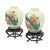 Japanese Vases Peacock Flowers Crackle in Ceramic, 1960s, Set of 2 For Sale - Image 4 of 18