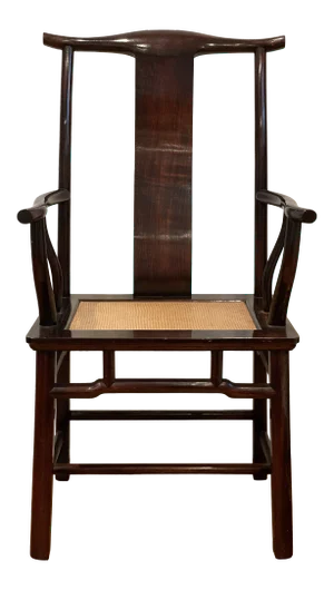 Vintage Asian Chinoiserie Yoke Back Chair