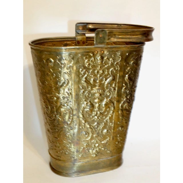 Early 20th-Century English Embossed Gilt Brass Umbrella / Stick Stand For Sale - Image 12 of 12