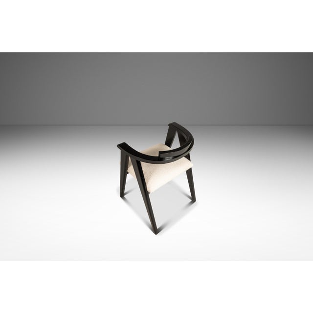Set of Four (4) Bespoke Compass Dining Chairs in the Manner of Alan Gould for Knoll in Bouclé Upholstery, Usa, C. 1950's For Sale In Orlando - Image 6 of 18