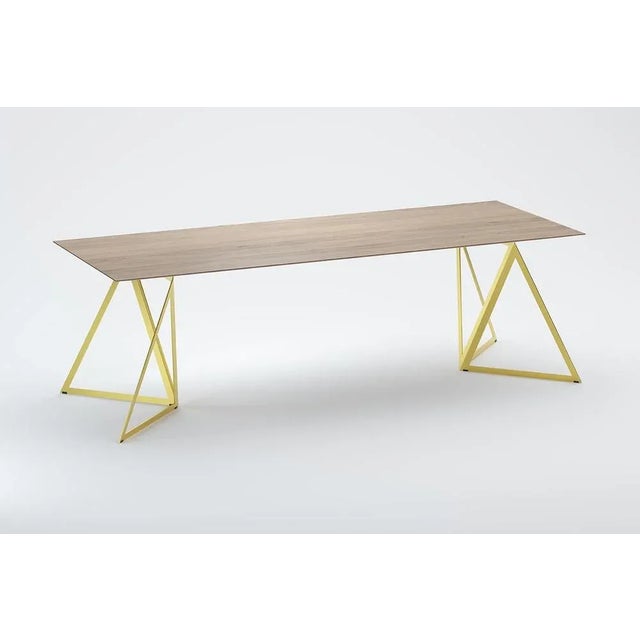 Contemporary Steel Stand Table 240 Oak by Sebastian Scherer For Sale - Image 3 of 13