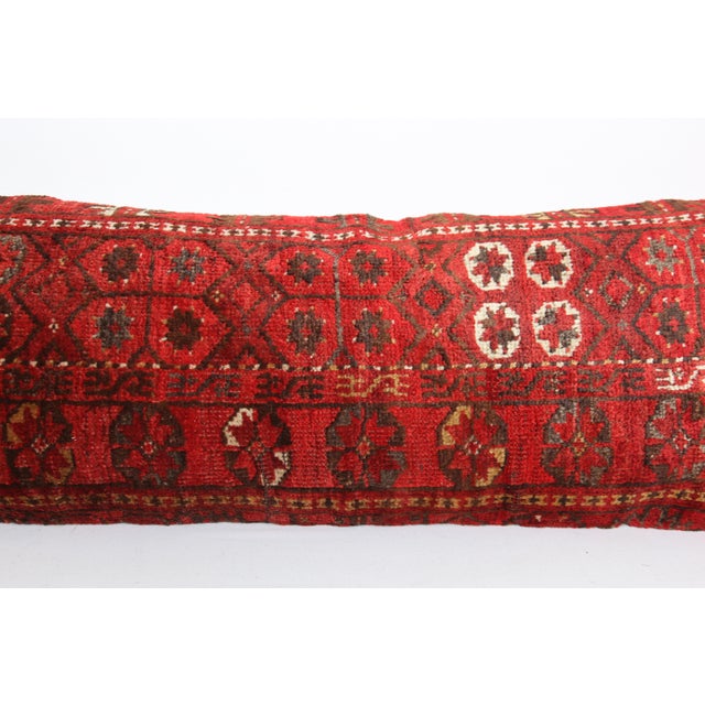Textile Antique Handwoven Tribal Wool Throw Lumbar Pillow Cushion -16'' X 46'' For Sale - Image 7 of 10