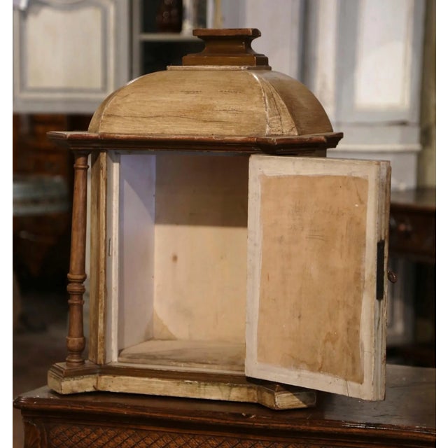 Mid 19th Century Mid-19th Century French Empire Painted Tabernacle Wall Cabinet For Sale - Image 5 of 9