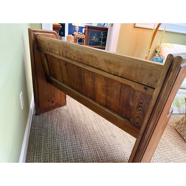 Antique Edwardian English Pine Pew Bench Early 20th C For Sale - Image 10 of 10