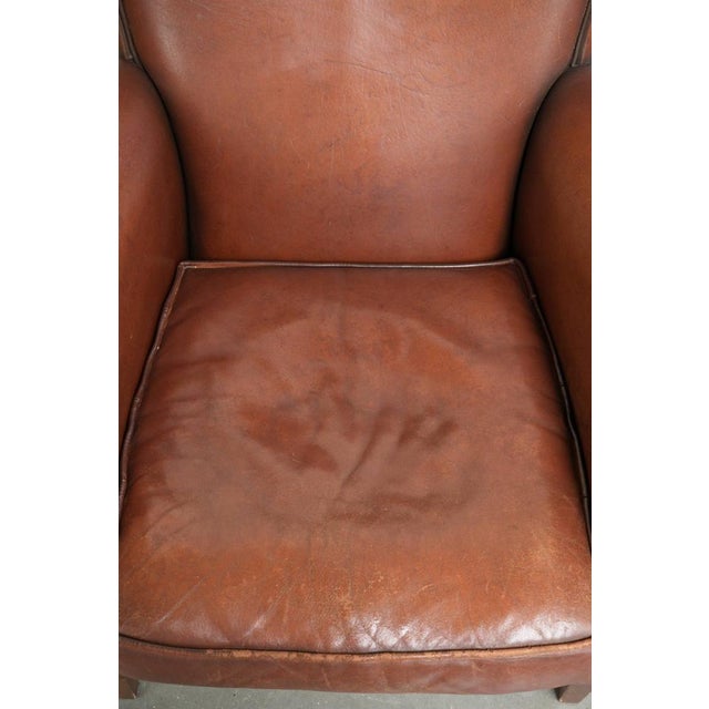 English Style Club Chair in Sheepskin Leather For Sale - Image 6 of 14