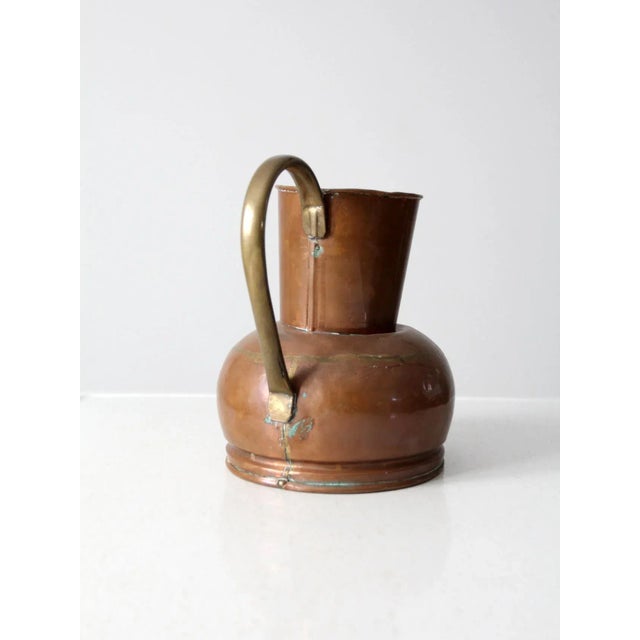 Farmhouse Antique Dutch Copper Ewer With Brass Handle For Sale - Image 3 of 13