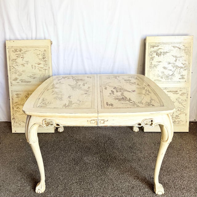 This exquisite Drexel “Ming Treasure” extendable dining table showcases the elegance and craftsmanship that defined mid-...