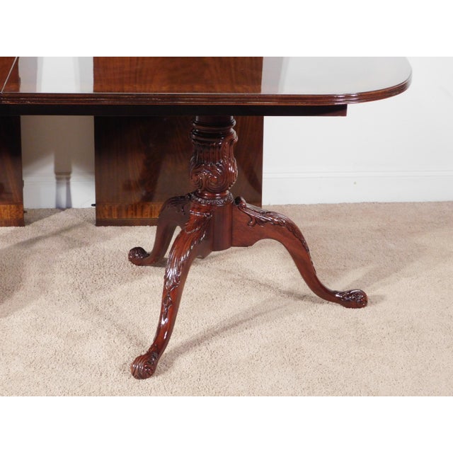 Gorgeous DREXEL 18th Century Collection Ball & Claw Inlaid Dining Table w Two Leaves.. Table measures 74" Inches long by...