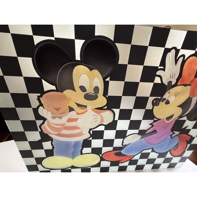 Custom Design Minnie Mouse and Mickey Mouse Carved Painted Ceiling or Window Panel For Sale - Image 10 of 10