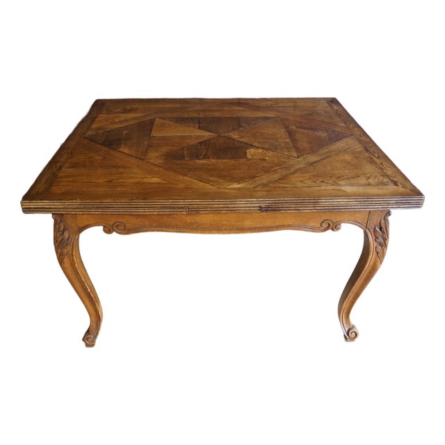 Antique French Oak Drawleaf Dining Table For Sale