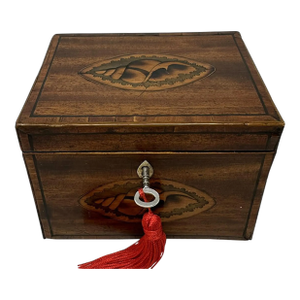 Antique English Mahogany Wooden Georgian Regency Double Tea Caddy 18h Century