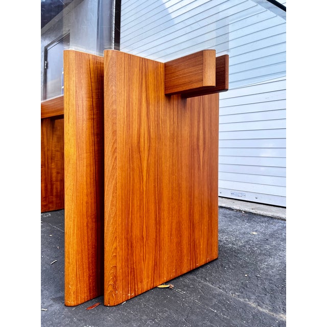 Mid Century Danish Modern Trekanten Dining Table With Oval Edge Glass Top | by Gustav Gaarde For Sale In Tampa - Image 6 of 15