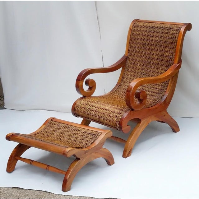 1960 S Vintage West Indies British Colonial Style Teak Cane