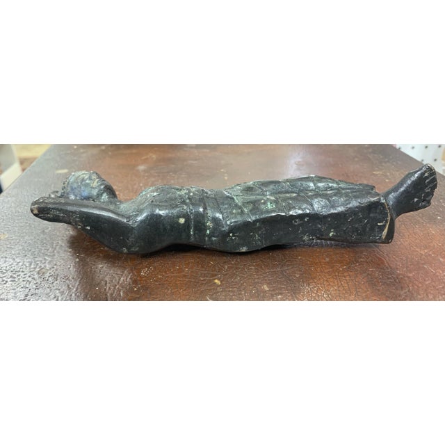Metal Vintage Reclining Buddha Bronze Sculpture For Sale - Image 7 of 10
