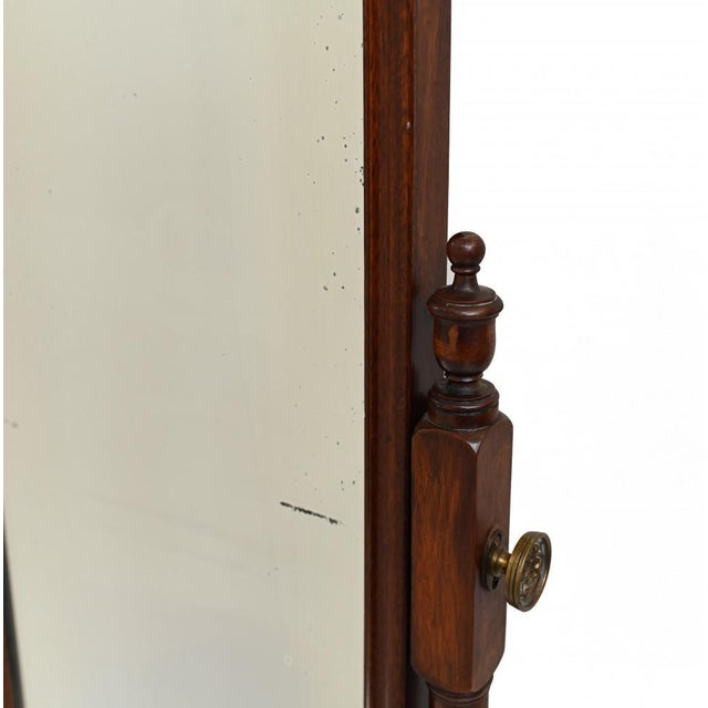 Georgian Swivel Mahogany Cheval Mirror, 1890s For Sale - Image 4 of 10