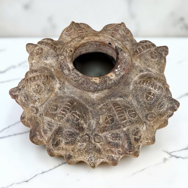 Mexican Pre-Colombian Handcrafted Perpetual Head Vase For Sale - Image 3 of 9