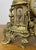 Vintage French Brass Ornate Romantic Couple Mantel Clock For Sale - Image 6 of 16
