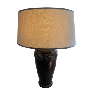 1999 Restoration Hardware Embossed Bronze Table Lamp For Sale
