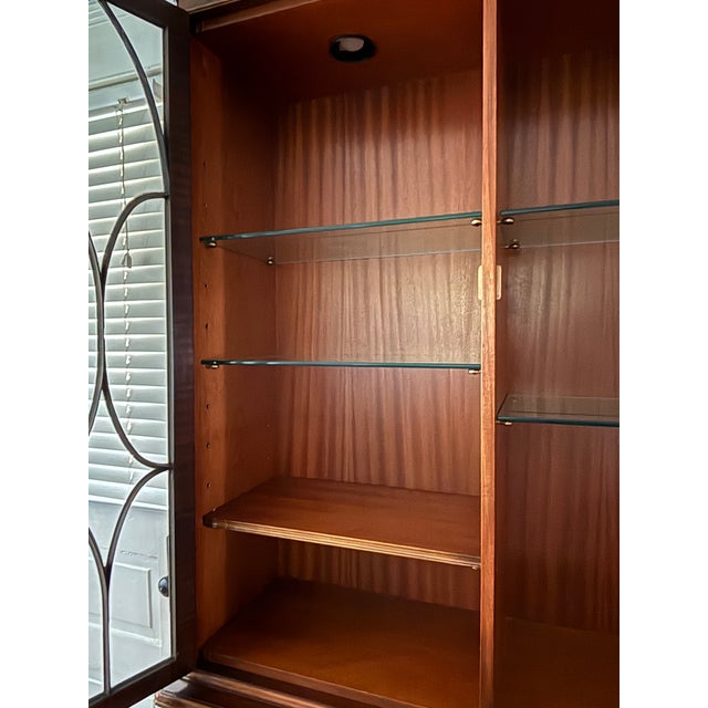 Wood Bevan Funnell Mahogany Georgian Revival Breakfront Bookcase Display Cabinet For Sale - Image 7 of 12