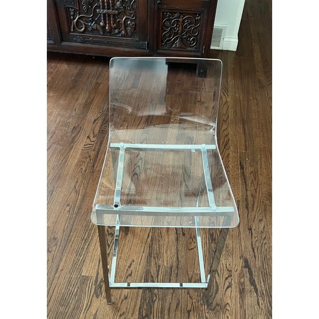 Vintage Acrylic Chrome Ghost Chair Counter Chairish