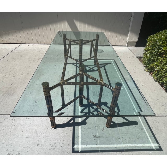 McGuire McGuire Bamboo Dining Table, Seats 8-10, Base Only For Sale - Image 4 of 16