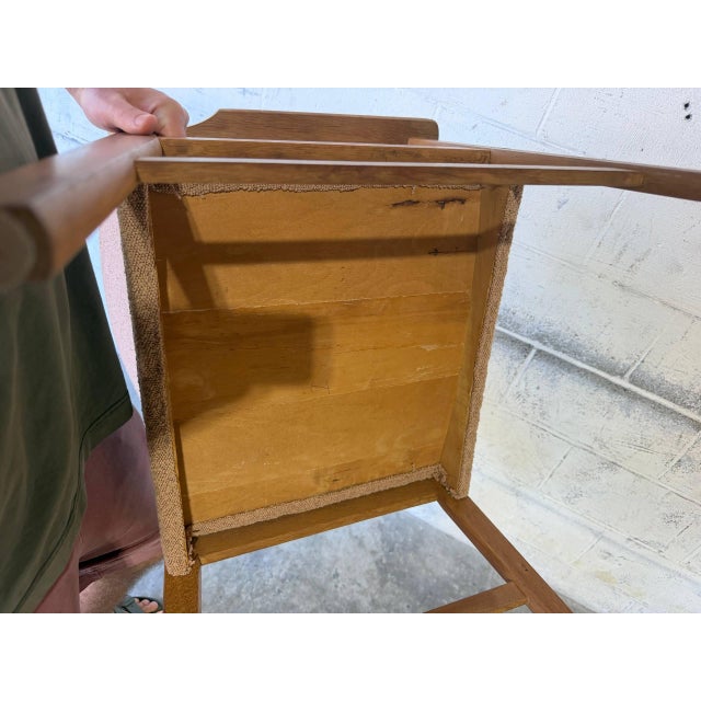 Oak Armchair With Upholstered Seat Danish Mid-Century Modern Vintage For Sale - Image 9 of 10