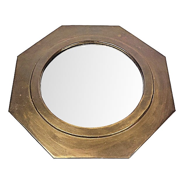 Brass Framed Mirror, 1960s For Sale