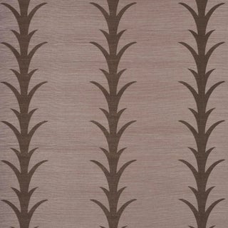 SAMPLE - Schumacher x Celerie Kemble Acanthus Stripe Sisal Wallpaper In Rose Antique For Sale