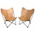 Metal Vintage Mid Century Leather Butterfly Child Chairs - A Pair For Sale - Image 7 of 7