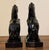 l.e.. Smith Black Amethyst Glass Rearing Horse Figurines – Mid 20th Century Pair For Sale - Image 9 of 11