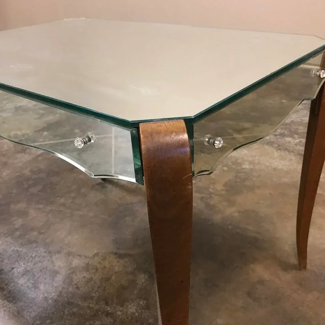 Wood Mid-Century French Mirrored Coffee Table For Sale - Image 7 of 11