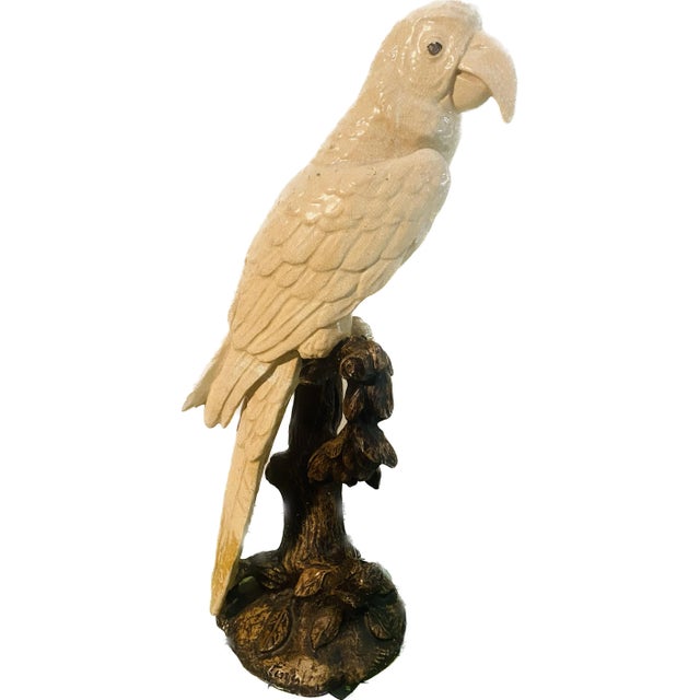 Vintage Tropical Statue Ceramic Parrot Bird For Sale - Image 13 of 13