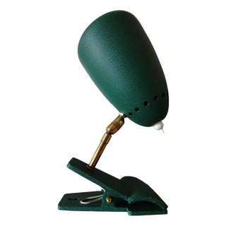 Clip Lamp in Wood-Green Color, 1950s For Sale