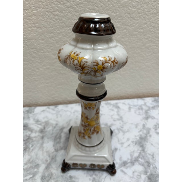 Ceramic Vintage Parisian Ceramic Floral Candleholder For Sale - Image 7 of 7