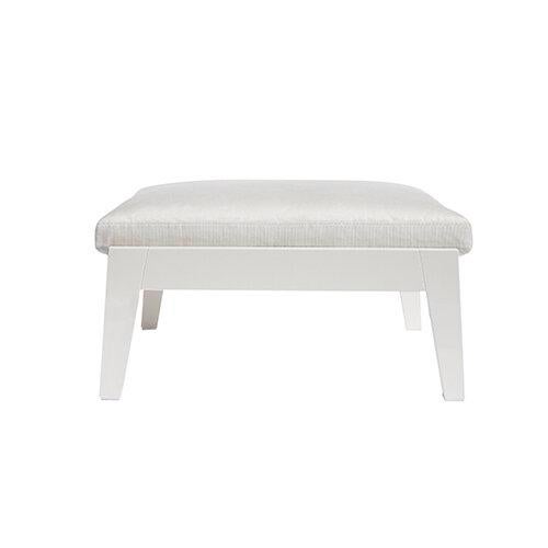 Mid-Century Modern Classic White Portofino Outdoor Ottoman by the Drawing Room Atl For Sale - Image 3 of 3