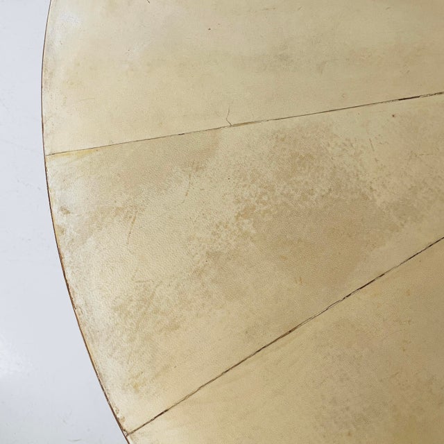 Beige Art Deco Italian Wood and Beige Parchment Dining Table, 1930s For Sale - Image 8 of 18