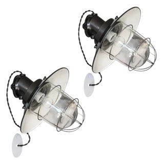 Industrial Wall Lights - a Pair For Sale