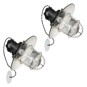 Industrial Wall Lights - a Pair