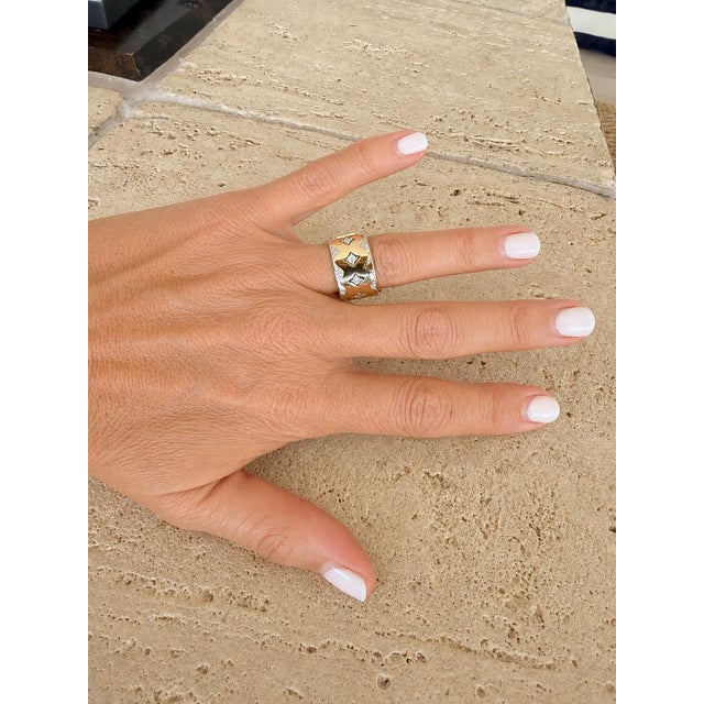 Wide 18k Gold Diamond Band Ring, 1 Carat, Size 7.5 For Sale - Image 12 of 12