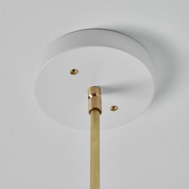 Alvaro Benitez Large Three-Cone 'Lola Ii' Chandelier in White and Brass For Sale - Image 4 of 13