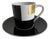 Geometrica Black Coffee Cup and Saucer by Bulgari for Rosenthal, 1990s, Set of 2 For Sale