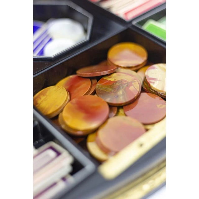 Game Box in Wood and Gilt Brass For Sale - Image 3 of 13