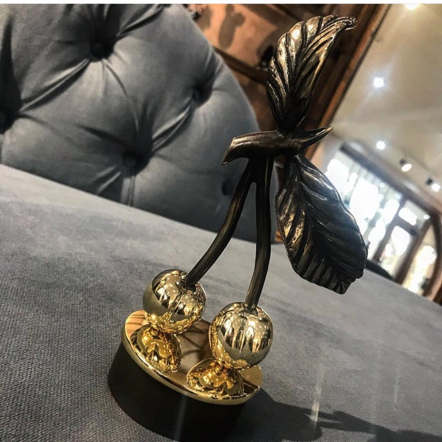 Contemporary "Cherry" Contemporary Still Life Bronze Sculpture For Sale - Image 3 of 3