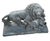 This is a compelling and dynamic vintage garden statue crafted from cast stone (cast concrete), depicting a dramatic...
