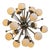 Modern Murano Glass and Brass Sputnik Chandelier For Sale