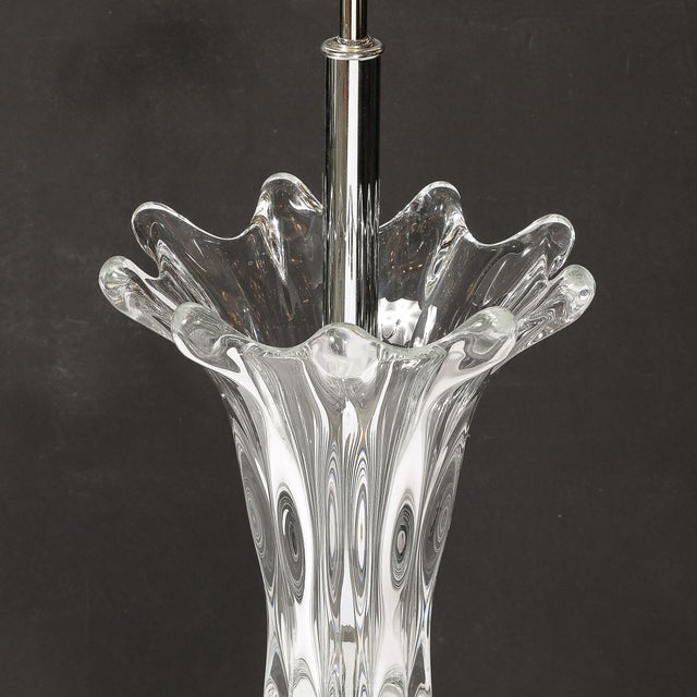Mid-Century Modernist Sculptural Splash Form Crystal Table Lamp by Art Vannes For Sale - Image 12 of 12